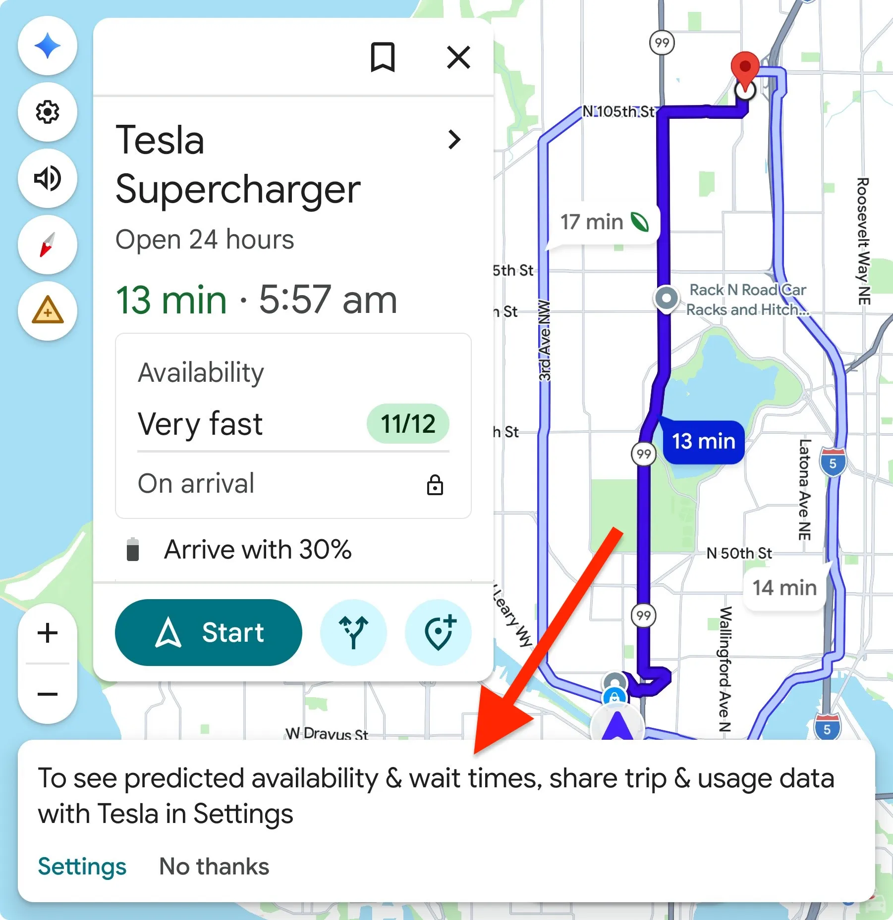 Forecasted stall availability - Tesla