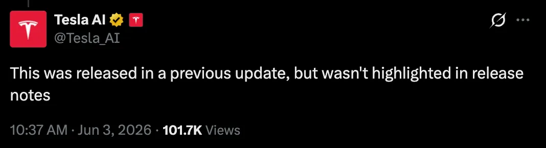 Update from Tesla AI