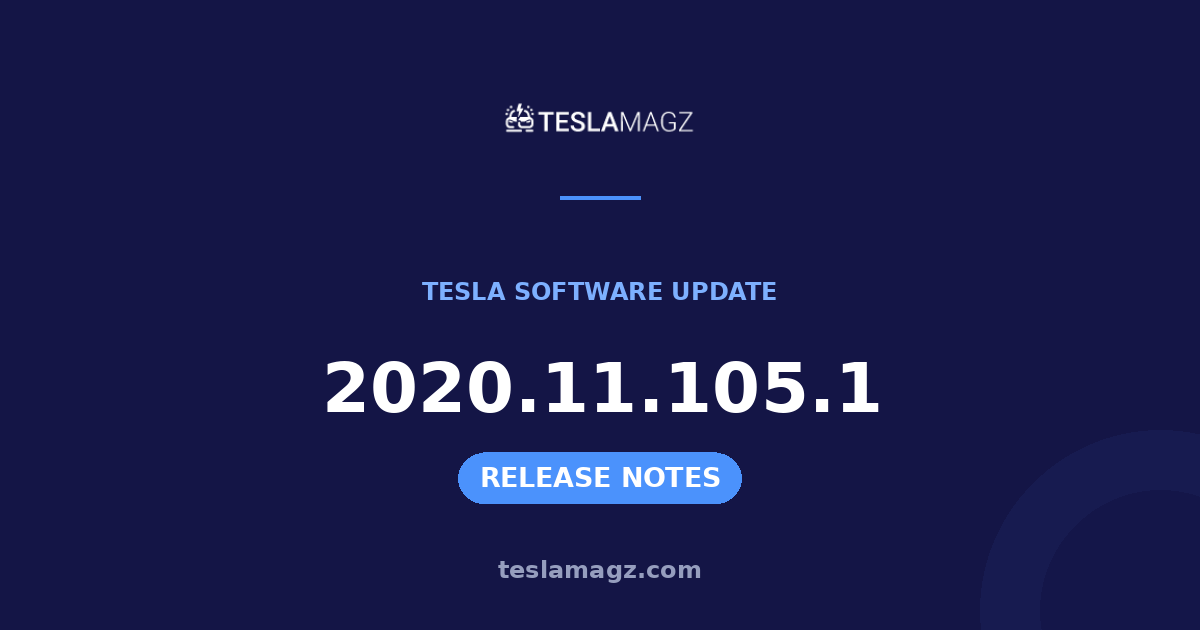 Tesla 2020.11.105.1 software update