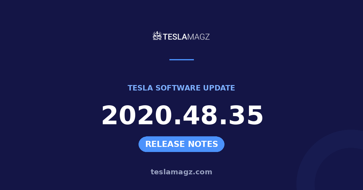 Tesla 2020.48.35 software update