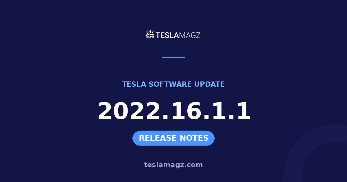 Tesla 2022.16.1.1 software update