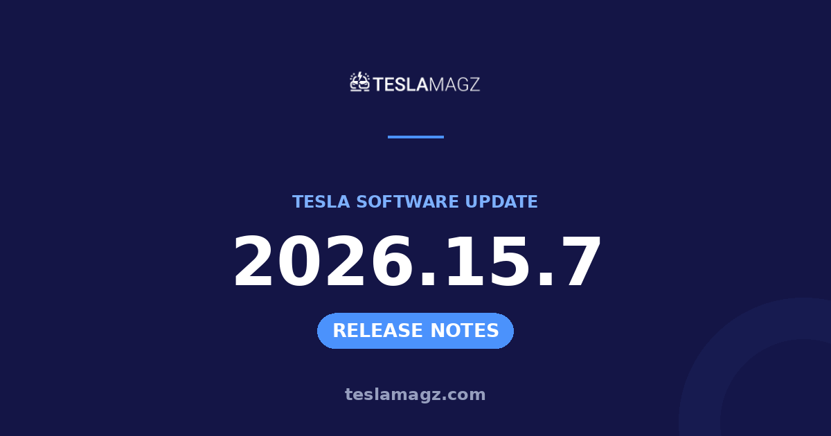 Tesla 2026.15.7 software update
