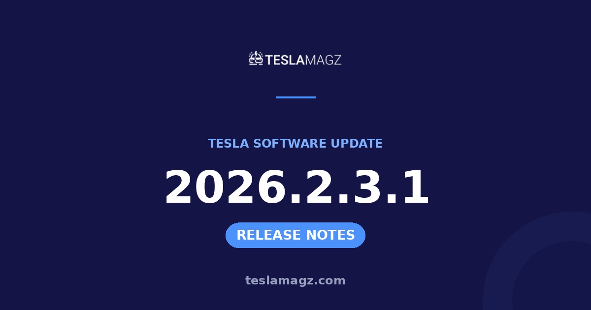 Tesla 2026.2.3.1 software update