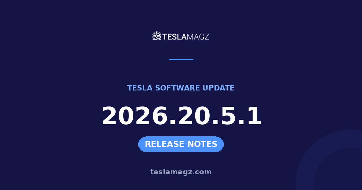 Tesla 2026.20.5.1 software update