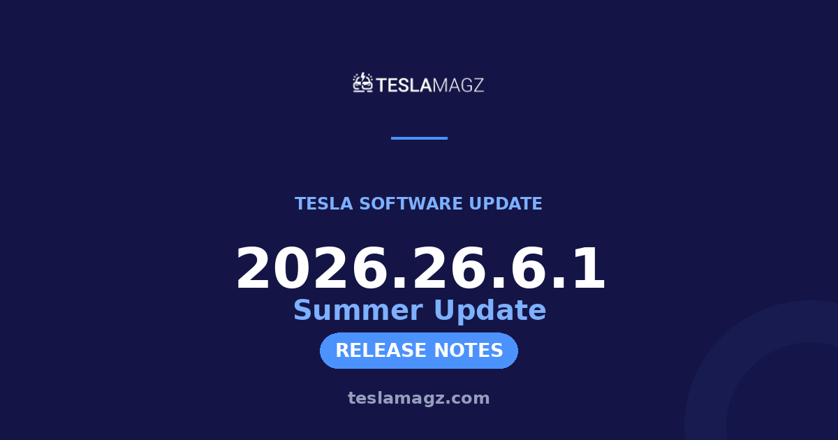 Tesla 2026.26.6.1 software update