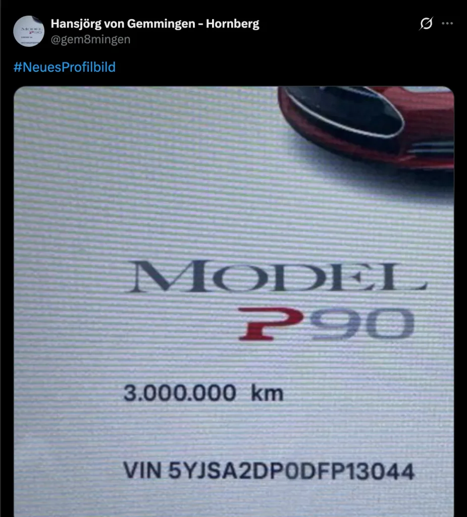 2013 Model S P90D reaching 3,000,000 km (1.86 million miles)