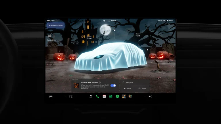 Tesla turns its cars into a haunted house on wheels with Halloween Mode