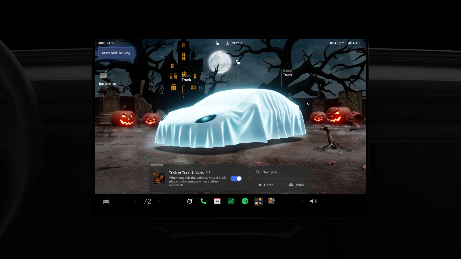 Ghost costume and graveyard scene