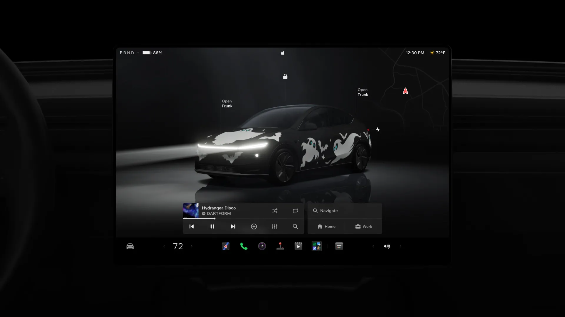 Wrap - black finish covered in white ghosts and bats
